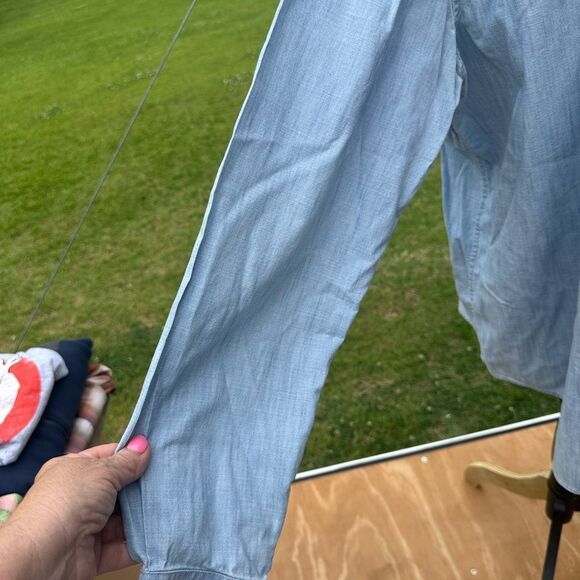 LL Bean Light Blue Denim Button-Up Shirt - Picture 3 of 5